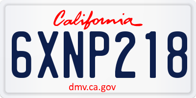 CA license plate 6XNP218