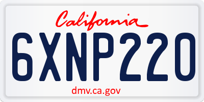 CA license plate 6XNP220