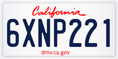 CA license plate 6XNP221