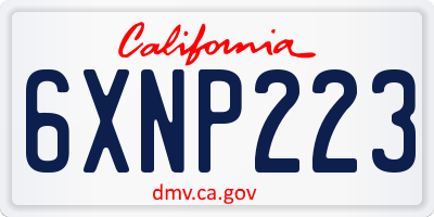 CA license plate 6XNP223