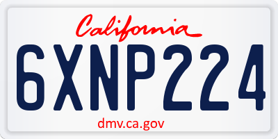 CA license plate 6XNP224