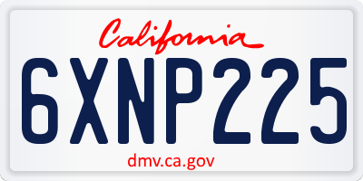 CA license plate 6XNP225