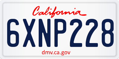 CA license plate 6XNP228