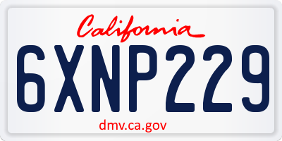 CA license plate 6XNP229