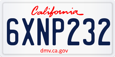 CA license plate 6XNP232