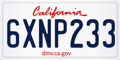 CA license plate 6XNP233