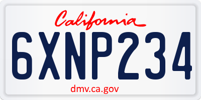 CA license plate 6XNP234