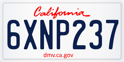 CA license plate 6XNP237