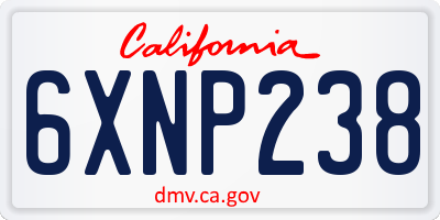 CA license plate 6XNP238