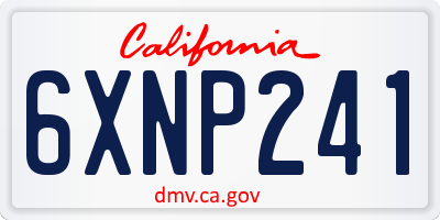 CA license plate 6XNP241