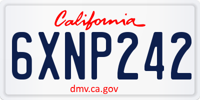 CA license plate 6XNP242