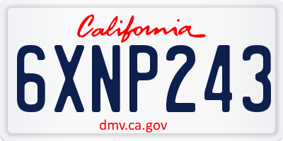 CA license plate 6XNP243