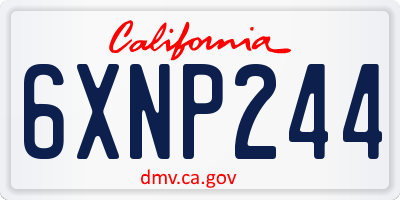 CA license plate 6XNP244