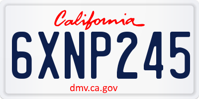 CA license plate 6XNP245