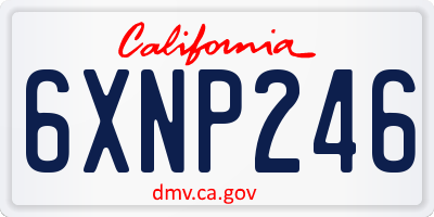 CA license plate 6XNP246