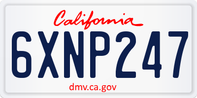 CA license plate 6XNP247