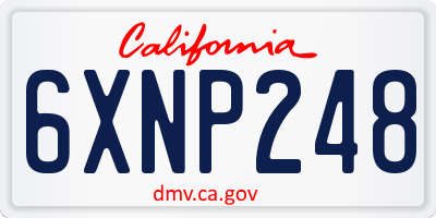 CA license plate 6XNP248
