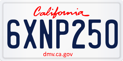 CA license plate 6XNP250