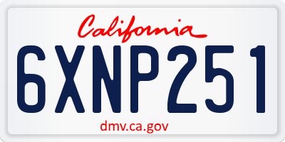 CA license plate 6XNP251