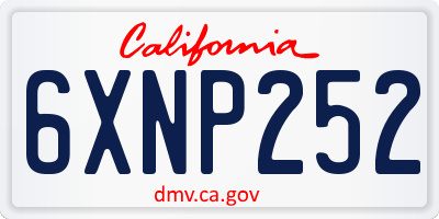 CA license plate 6XNP252