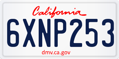 CA license plate 6XNP253
