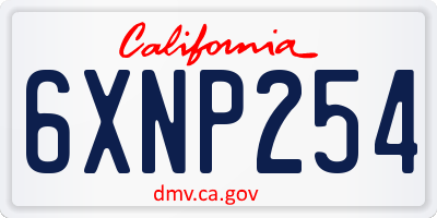 CA license plate 6XNP254