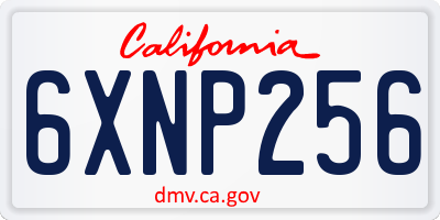 CA license plate 6XNP256