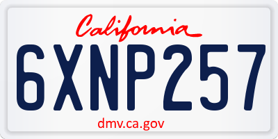 CA license plate 6XNP257