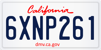CA license plate 6XNP261