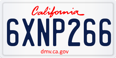 CA license plate 6XNP266