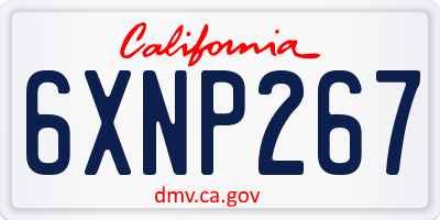 CA license plate 6XNP267