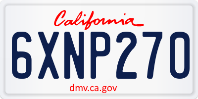 CA license plate 6XNP270