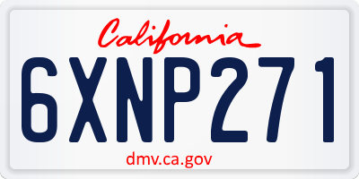 CA license plate 6XNP271