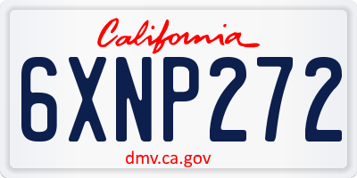 CA license plate 6XNP272