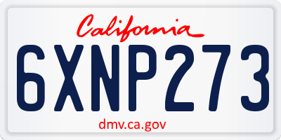 CA license plate 6XNP273