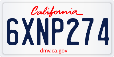 CA license plate 6XNP274