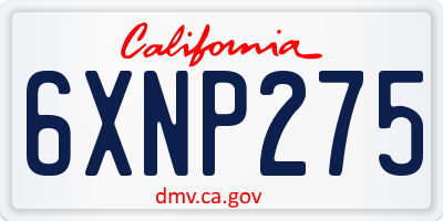CA license plate 6XNP275