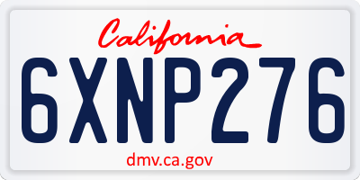 CA license plate 6XNP276