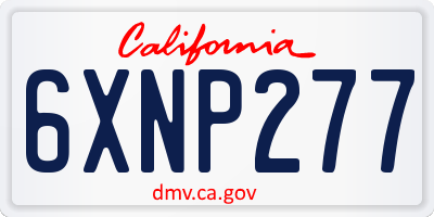 CA license plate 6XNP277