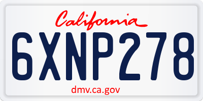 CA license plate 6XNP278