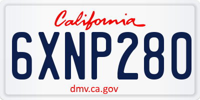 CA license plate 6XNP280