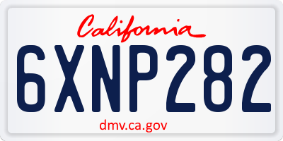 CA license plate 6XNP282