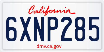 CA license plate 6XNP285
