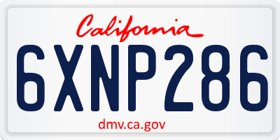 CA license plate 6XNP286