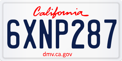 CA license plate 6XNP287