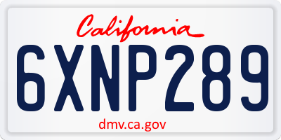 CA license plate 6XNP289