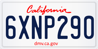 CA license plate 6XNP290