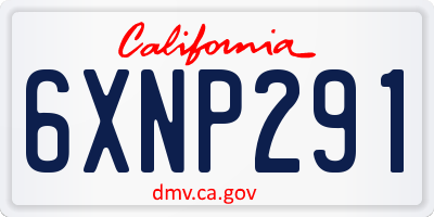 CA license plate 6XNP291