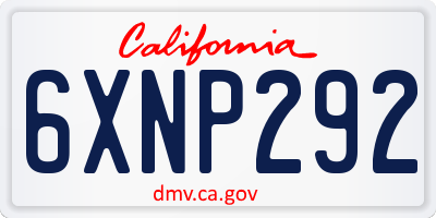 CA license plate 6XNP292