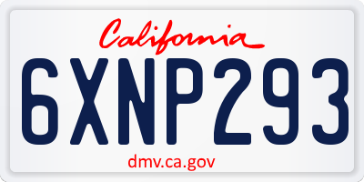 CA license plate 6XNP293